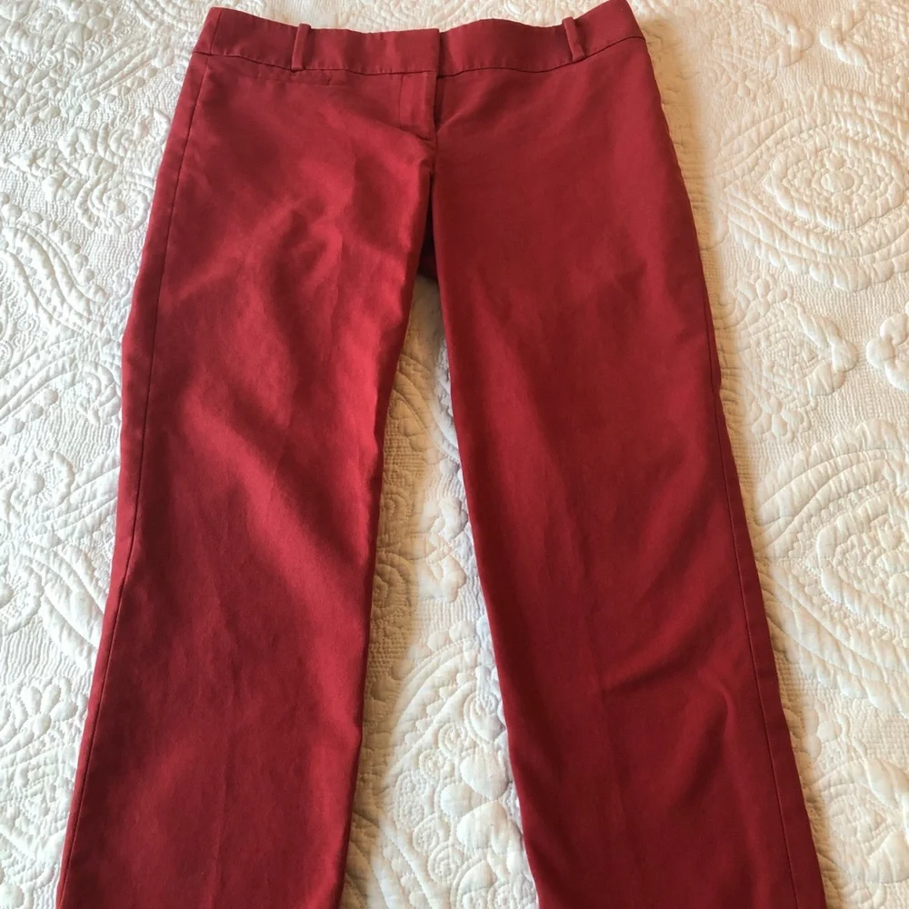 Loft red pants - hook and button closure - size 4 - Picture 5 of 8